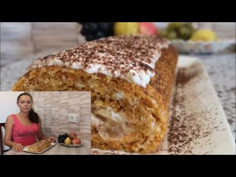 Морковный рулет с корицей и карамелизованными яблоками. Рецепт вкусного рулета к чаю