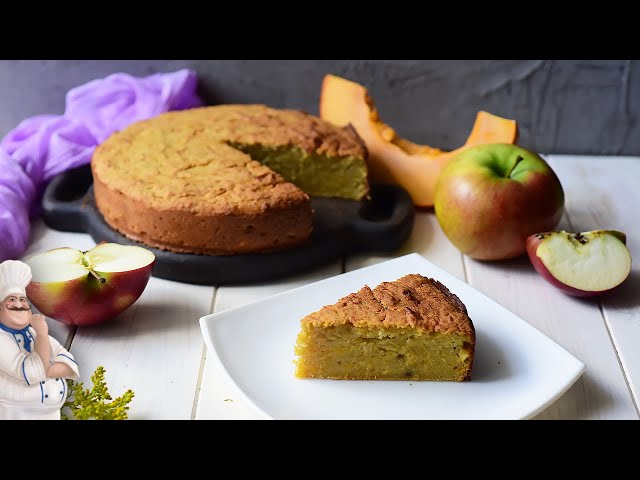 Манник с тыквой и яблоками на кефире. Печём простой и вкусный тыквенный пирог