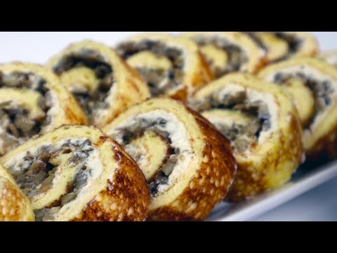 Нет ничего проще! Закуска за считанные минуты! Просто, но как вкусно! Яичный рулет с грибами