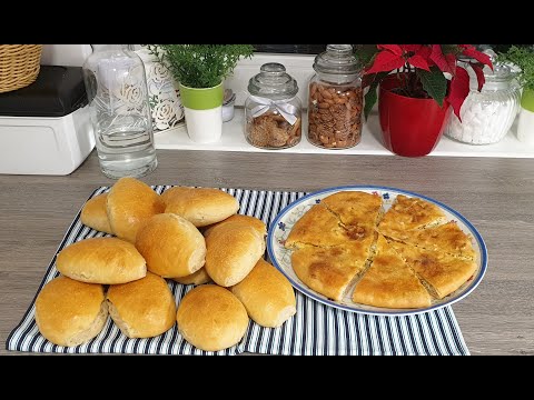 Пирог с брынзой и пореем! Домашние булочки