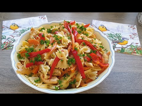 Куриное филе с овощами и лапшой! Быстро и вкусно