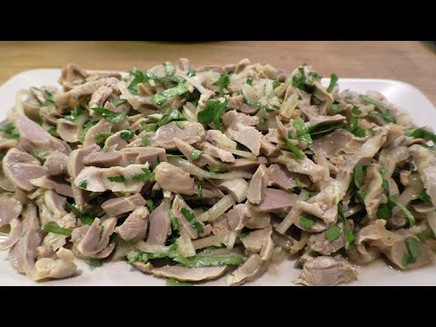 Пикантная закуска из куриных желудочков! Мужчины точно оценят